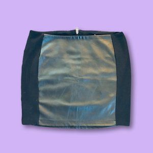 Black Pleather Pencil Skirt, L